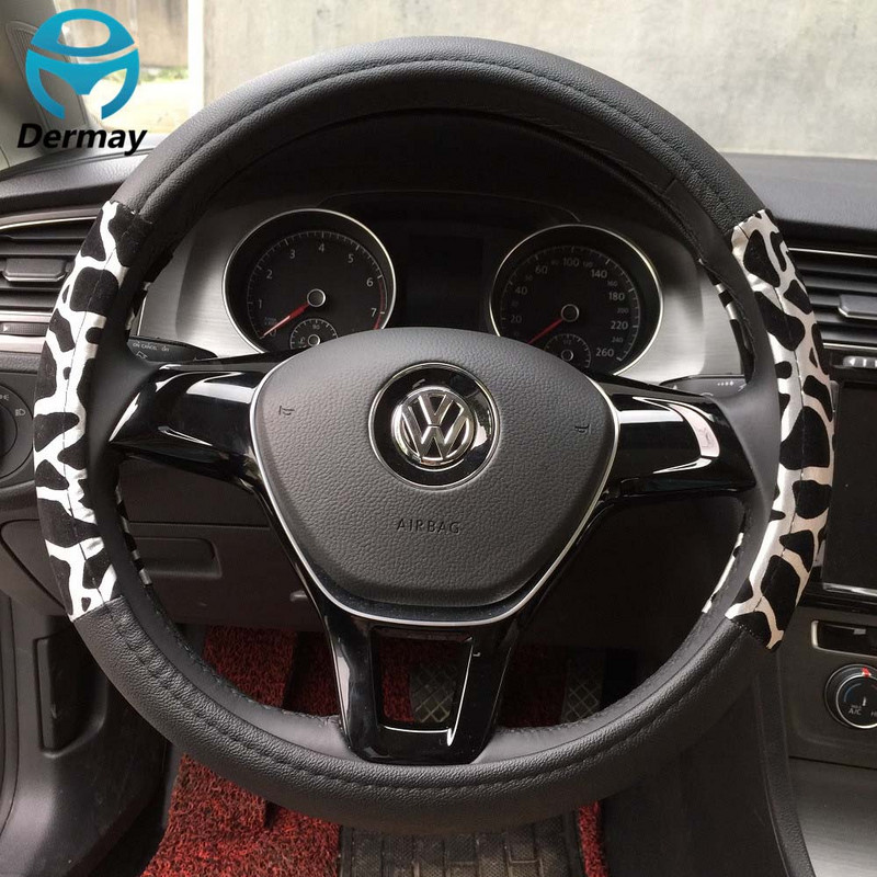 Téli plüss AUTÓKORMÁNYBURKOLAT, SZEMÉLYRE VONATKOZÓ LEOPÁRD NYOMTATÁSI BURKOLAT Kormánykerék tartozékok Autókárpitos kellékek