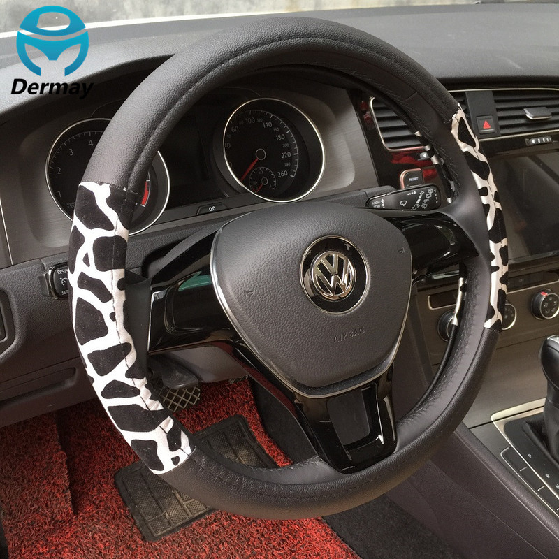 Téli plüss AUTÓKORMÁNYBURKOLAT, SZEMÉLYRE VONATKOZÓ LEOPÁRD NYOMTATÁSI BURKOLAT Kormánykerék tartozékok Autókárpitos kellékek