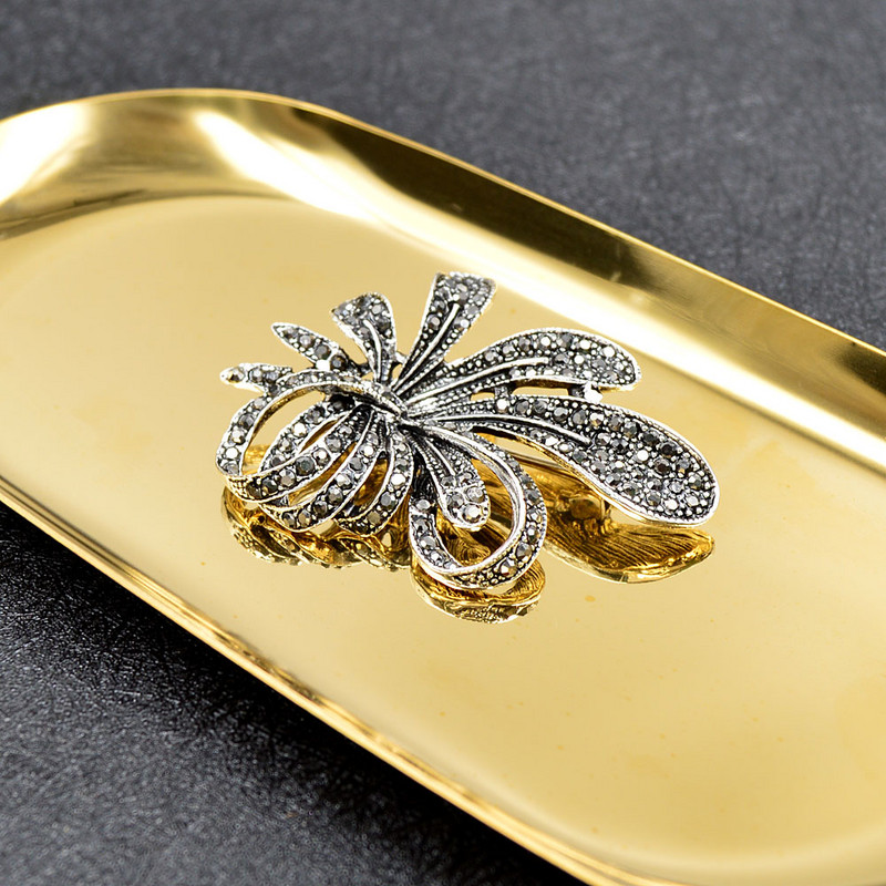 CINDY XIANG Kalnų krištolinio akmens sagės su gėlėmis moterims Senovinės senovinės segės Elegantiškos išskirtinės sagės Naujųjų metų dovana