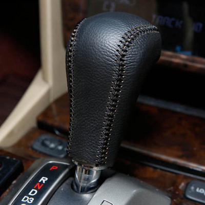 Για Honda Accord 2008-2016 (8th Gen.) Κάλυμμα κουμπιού αλλαγής ταχυτήτων αυτοκινήτου Κέλυφος Διακοσμητικό μαύρο δέρμα Κόκκινο/Μαύρο νήμα Κολάρο ταχυτήτων αυτοκινήτου