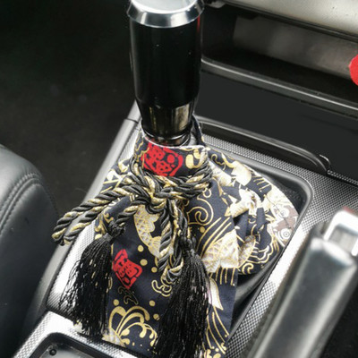 DIY Universal Car Gear Shift Collars Καμβάς μοχλός αλλαγής ταχυτήτων Κάλυμμα μπότας Dust κάλυμμα Racing JDM Samurai Style Car Decoration