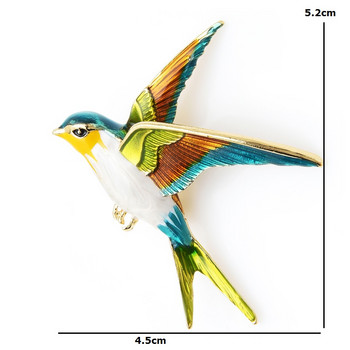 Καρφίτσες καρφίτσας καρφίτσας με ιπτάμενο χελιδόνι με σμάλτο Wuli&Baby για γυναίκες Δώρο κοσμήματα μπροσούρα για πτηνά