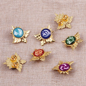 Játék Genshin Impact Eyes Of God Mondstadt Pins Brossok Luminous 7 Element Kawaii Cosplay jelvények