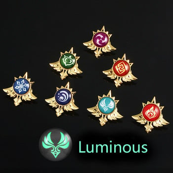 Παιχνίδι Genshin Impact Eyes Of God Mondstadt Pins Καρφίτσες Luminous 7 Element Kawaii Cosplay Badges