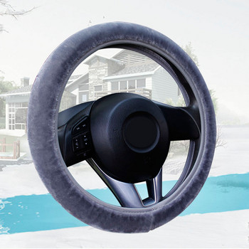 Winter Thicken Κοντό βελούδινο κάλυμμα τιμονιού αυτοκινήτου γενικού μεγέθους /Ζεστό αφράτο πλεξούδα τιμονιού Εύκολη εγκατάσταση