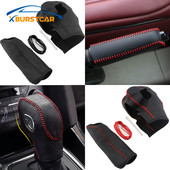 Xburstcar Auto for Ford New Fiesta MK7 2009 - 2015 Ecosport 2012 - 2017 Bőr AT sebességváltó fej váltó gomb tok burkolata fogaskerék nyakörvek