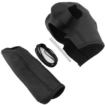 Xburstcar Auto for Ford New Fiesta MK7 2009 - 2015 Ecosport 2012 - 2017 Bőr AT sebességváltó fej váltó gomb tok burkolata fogaskerék nyakörvek