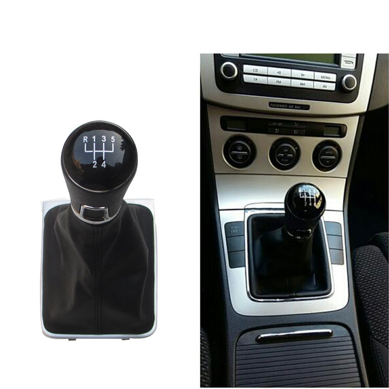 Volkswagen VW Passat B7-hez 2011 2012 2013 2014 2015 Új 5/6 sebességes autó váltó gomb fekete bőr csomagtartóval 3AA711113A