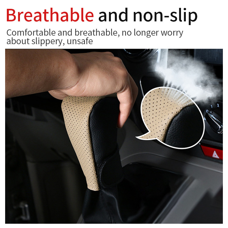 Capac de schimbător de viteze de mașină din piele PU Protector universal pentru schimbătorul de viteze pentru autovehicule, impermeabil, rezistent la praf, texturat, cusut manual