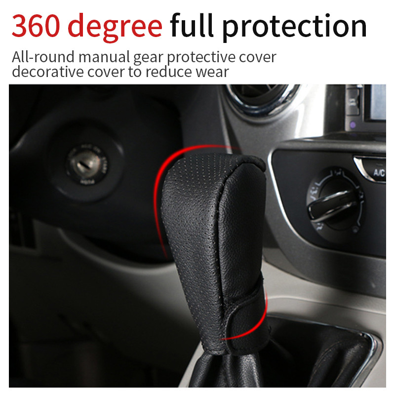 Capac de schimbător de viteze de mașină din piele PU Protector universal pentru schimbătorul de viteze pentru autovehicule, impermeabil, rezistent la praf, texturat, cusut manual