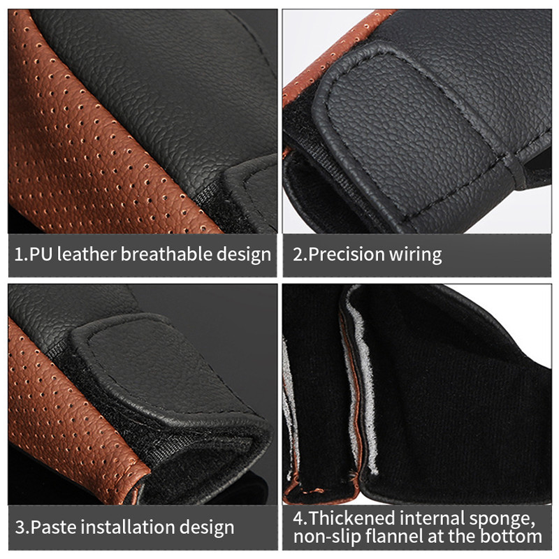 Capac de schimbător de viteze de mașină din piele PU Protector universal pentru schimbătorul de viteze pentru autovehicule, impermeabil, rezistent la praf, texturat, cusut manual