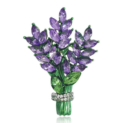 Dmari Femei Broșă Romantic Cristal Lavandă Floare Ace pentru revere Accesorii OL Lavandă Botanica Vindecare Cadouri Bijuterii de lux
