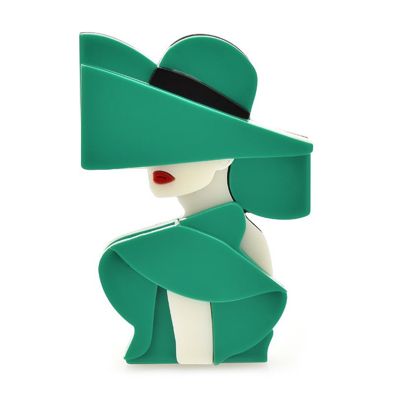 Wuli&baby Akrüülist võluvad naiste prossid naistele, 2-värvilised kandmismüts, kaasaegne tüdrukute pidu, kontoripross, nööpnõel Kingitused