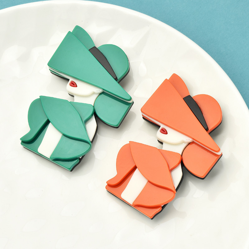 Wuli&baby Akrüülist võluvad naiste prossid naistele, 2-värvilised kandmismüts, kaasaegne tüdrukute pidu, kontoripross, nööpnõel Kingitused