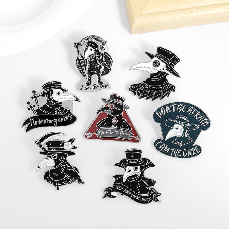 Plague Doctor Ace email Cioc Broșe pentru față Insigne personalizate pentru geantă Ace de rever Cataramă Bijuterii cool Cadou pentru prietenii asistentă