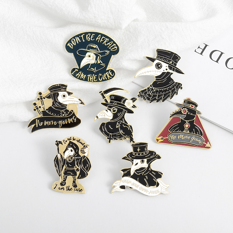 Plague Doctor Ace email Cioc Broșe pentru față Insigne personalizate pentru geantă Ace de rever Cataramă Bijuterii cool Cadou pentru prietenii asistentă