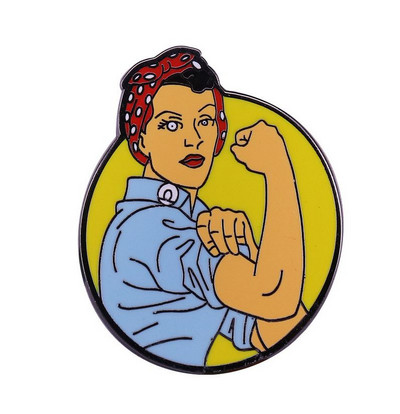 K1987 1 buc broșe cu smalț de trandafiri ace de metal motivaționale feministe ace de pălărie din denim, insignă, guler, bijuterii, cadou pentru femei