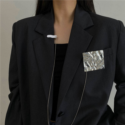 Broșă cu pandantiv cu ciucuri în stil întunecat pentru bărbați, femei, broșe vintage baroc, decorare, broșă cu lanț de piept, accesorii la modă