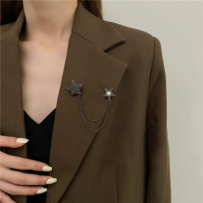Broșă cu pandantiv cu ciucuri în stil întunecat pentru bărbați, femei, broșe vintage baroc, decorare, broșă cu lanț de piept, accesorii la modă