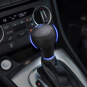 Κάλυμμα κουμπιού αλλαγής ταχυτήτων για AUDI RS 3 2017 For RS 6 2016 For RS 7 2016 For TT RS Γνήσιο δέρμα Ράψιμο στο χέρι Μαύρη/Κόκκινη κλωστή