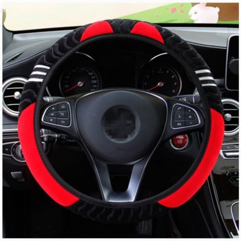 Χαριτωμένο κάλυμμα τιμονιού αυτοκινήτου Little Monster Styling Decor Ελαστικά καλύμματα τιμονιού για άνδρες Γυναικεία χειμωνιάτικο βελούδινο ζεστό κάλυμμα