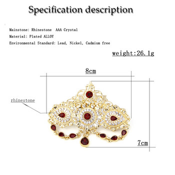 Sunspicems Πολύχρωμο κρυστάλλινο μενταγιόν καρφίτσα για γυναίκες χρυσό χρώμα Αλγερία Μαρόκο Κοσμήματα γάμου Καφτάν καρφίτσα καρφίτσα νυφικό δώρο