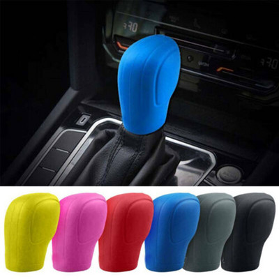 1Pcs Car Gear Shift Knob Cover Soft Silicone Nonslip Shifter Knob Stick Protector Grip Handle Case Auto Interior Accessories
