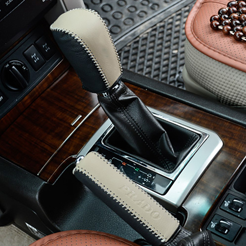 Eredeti bőr sebességváltó gombos kézifék a Toyota Land Cruiser Prado Overbearing 2010-2021 belső átalakítási tartozékokhoz
