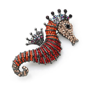 Wuli&baby Sparkling Rhinestone Seahorse Καρφίτσες 3 χρωμάτων Sea Animal Office Casual Pins καρφίτσας Δώρα