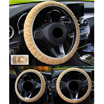 Universa 37-39cm Καλύμματα Τιμονιού Αυτοκινήτου Θήκη Αυτοκινήτου Τιμονιού Super Soft βελούδινο ελαστικό κάλυμμα αυτοκινήτου για γυναίκες Χειμώνας Ζεστός