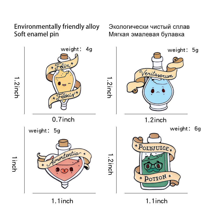 Poțiuni magice de dragoste Ace emailate Broșe personalizate Ace de rever geantă de cămașă Insignă colorată Bijuterii Cadou pentru iubite, prietene