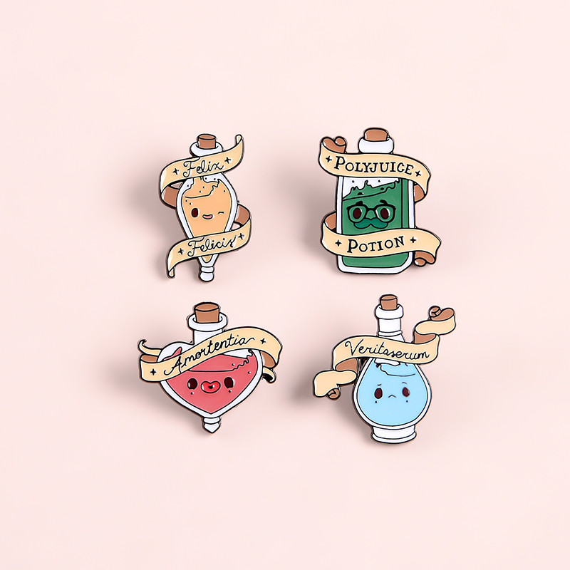 Poțiuni magice de dragoste Ace emailate Broșe personalizate Ace de rever geantă de cămașă Insignă colorată Bijuterii Cadou pentru iubite, prietene