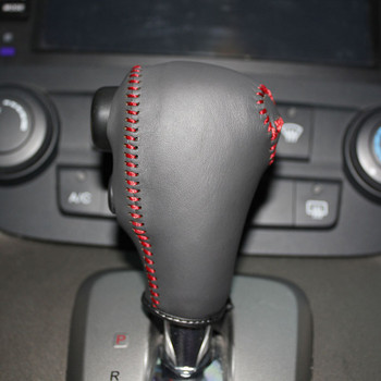 Γνήσιο δερμάτινο κάλυμμα πόμολο ταχυτήτων για Honda CRV AT 2007-2011 Car on The Gear Shift Knob Gear Stick Case PPC Gear Shift Collar
