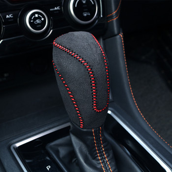 Διακοσμητικό κάλυμμα κουμπιού αλλαγής ταχυτήτων ραψίματος αυτοκινήτου Suede για Subaru Forester SK XV Crosstrek GT Αξεσουάρ αυτοκινήτου Διακόσμηση εσωτερικού χώρου
