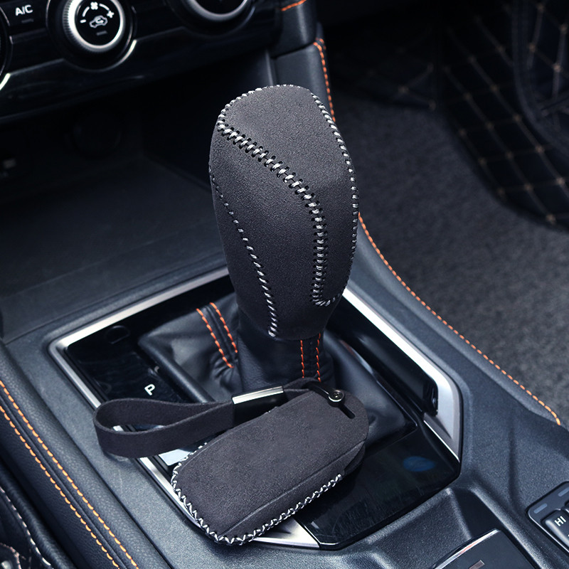 Capac de ornamentare a butonului schimbătorului de viteze de cusut din piele de căprioară pentru mașină pentru Subaru Forester SK XV Crosstrek GT Accesorii auto Decorație interioară