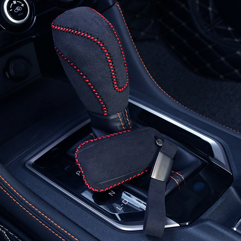 Capac de ornamentare a butonului schimbătorului de viteze de cusut din piele de căprioară pentru mașină pentru Subaru Forester SK XV Crosstrek GT Accesorii auto Decorație interioară