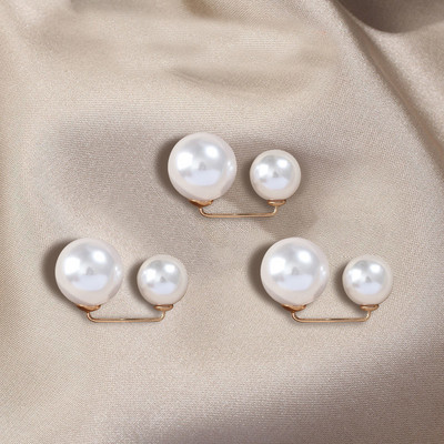 3 bucăți/set ace de broșă cu perle duble, anti-decolorare, broșe elegante rafinate pentru femei, pulover, cardigan, agrafă, haină, rochie de vară, bijuterii