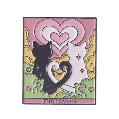 Tarot Ace emailate personalizate Soare Luna Stele Gotic Schelet Iubitor Broșe Rever Insigne Geanta Punk Dark Witch Bijuterii Cadou pentru copii