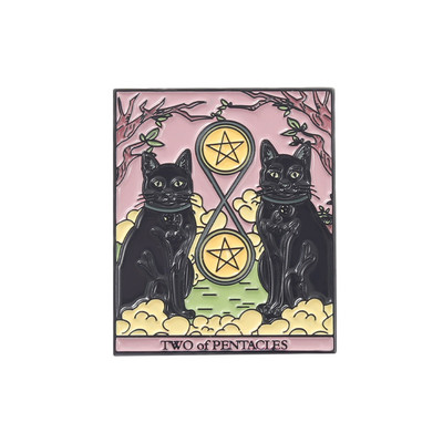 Tarot Ace emailate personalizate Soare Luna Stele Gotic Schelet Iubitor Broșe Rever Insigne Geanta Punk Dark Witch Bijuterii Cadou pentru copii