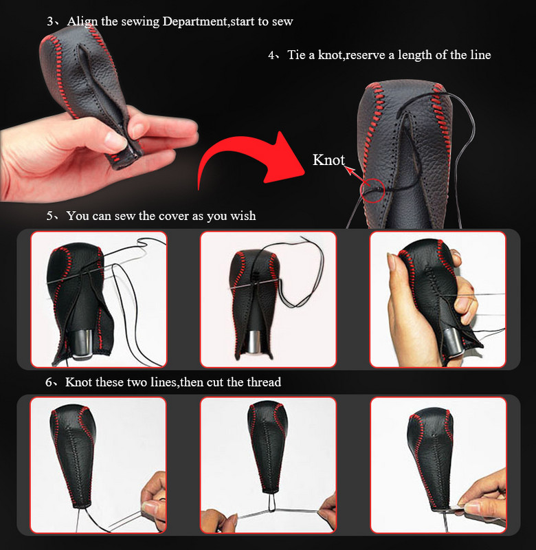 Capac pentru buton de viteză din piele naturală pentru Ford Focus AT 2015 Huse de mașină pe butonul de schimbător de viteze Husă de schimbător de viteze PPC guler de schimbător