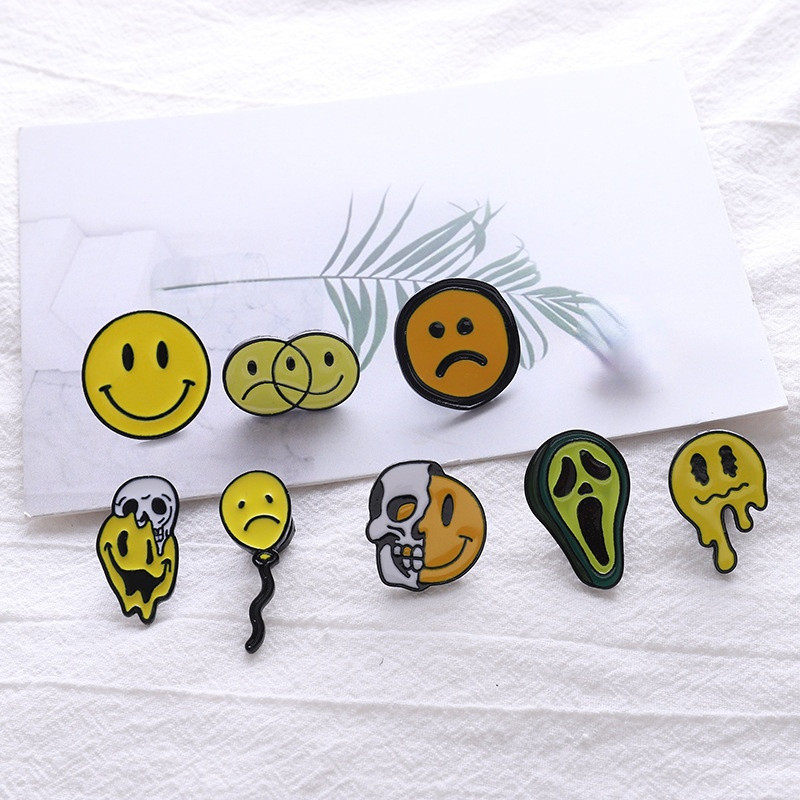 Insigne cu craniu Broșe email pentru femei Anime smiley ace Broșă metal Insigne emailate pe haine Horror Deadpool Avatar Insigne