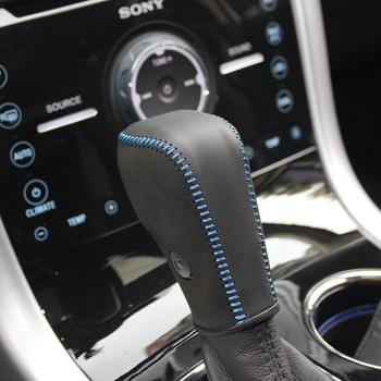 LS AUTO Дръжка на скоростния лост от велур и естествена кожа CPR капак на копчето за превключване на предавките За автомобилни аксесоари Ford Edge AT Калъф ppc cpr писалка