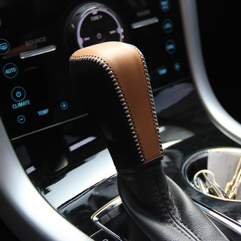 LS AUTO Дръжка на скоростния лост от велур и естествена кожа CPR капак на копчето за превключване на предавките За автомобилни аксесоари Ford Edge AT Калъф ppc cpr писалка