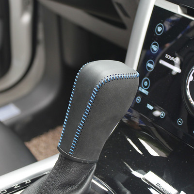 LS AUTO Zomšinė ir natūralios odos pavarų dėžės rankena cpr perjungimo rankenėlės dangtelis Skirtas Ford Edge AT auto priedams Dėklas ppc cpr rašiklis