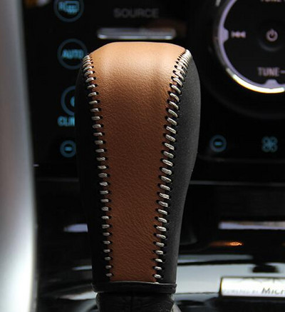LS AUTO din piele intoarsa si piele naturala maner pentru schimbătorul de viteze cpr capac butonului schimbătorului pentru Ford Edge AT husă pentru accesorii auto ppc cpr pen