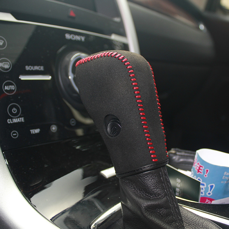 LS AUTO din piele intoarsa si piele naturala maner pentru schimbătorul de viteze cpr capac butonului schimbătorului pentru Ford Edge AT husă pentru accesorii auto ppc cpr pen