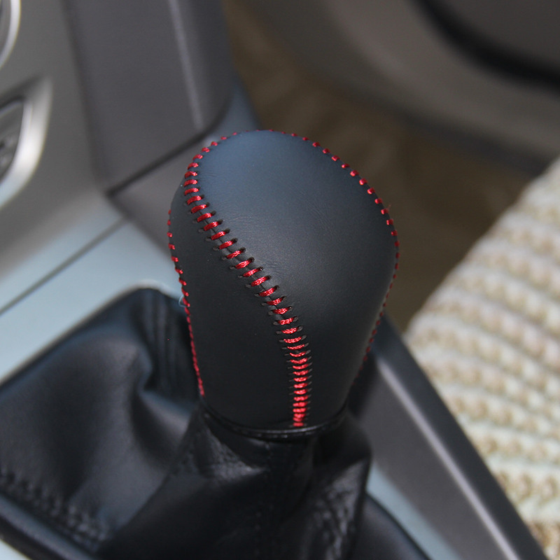 LS AUTO capac butonul de schimbător al schimbătorului de viteze din piele naturală pentru Ford Focus MT 2012 accesorii auto Carcasă ppc cpr capac stilou buton schimbător