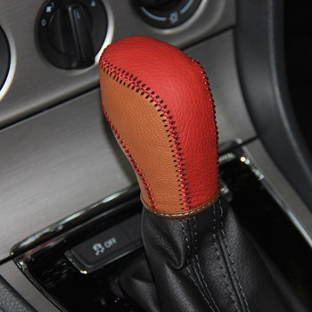 LS AUTO Топ естествена кожа скоростен лост капак копче за превключване кожено за Volkswagen AT предно дъно Калъф ppc cpr писалка капак на скоростите