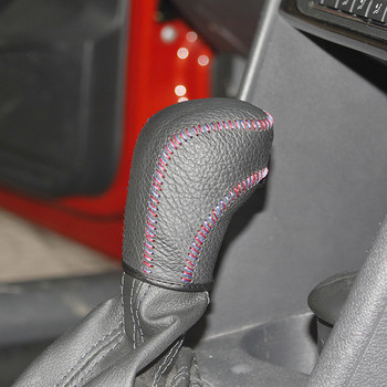 LS AUTO Топ естествена кожа скоростен лост капак копче за превключване кожено за Volkswagen AT предно дъно Калъф ppc cpr писалка капак на скоростите