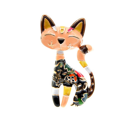 CINDY XIANG Nouă sosire drăguță vopsea email broșă pisică unisex femei și bărbați broșă pin design animal bijuterii de modă 2 culori